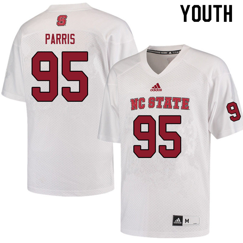 Youth #95 Nolan Parris NC State Wolfpack College Football Jerseys Sale-White